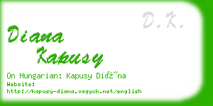 diana kapusy business card